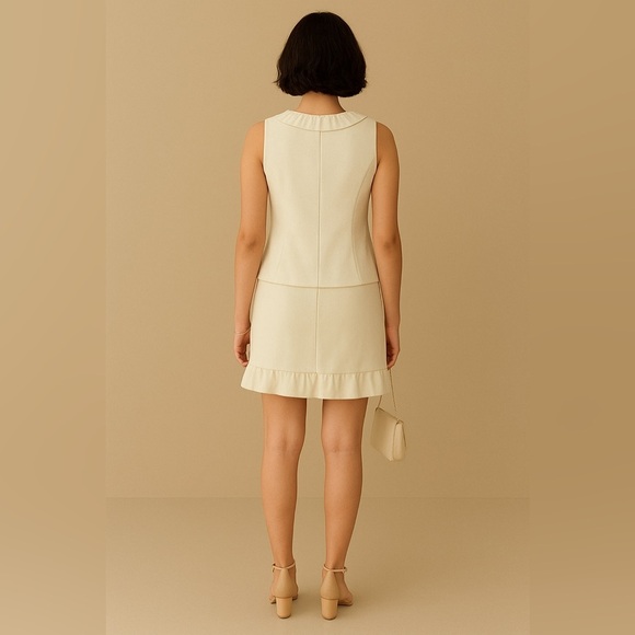 Elegant Cream Sleeveless Top and Skirt Set-Missing external and internal tags - Picture 2 of 6